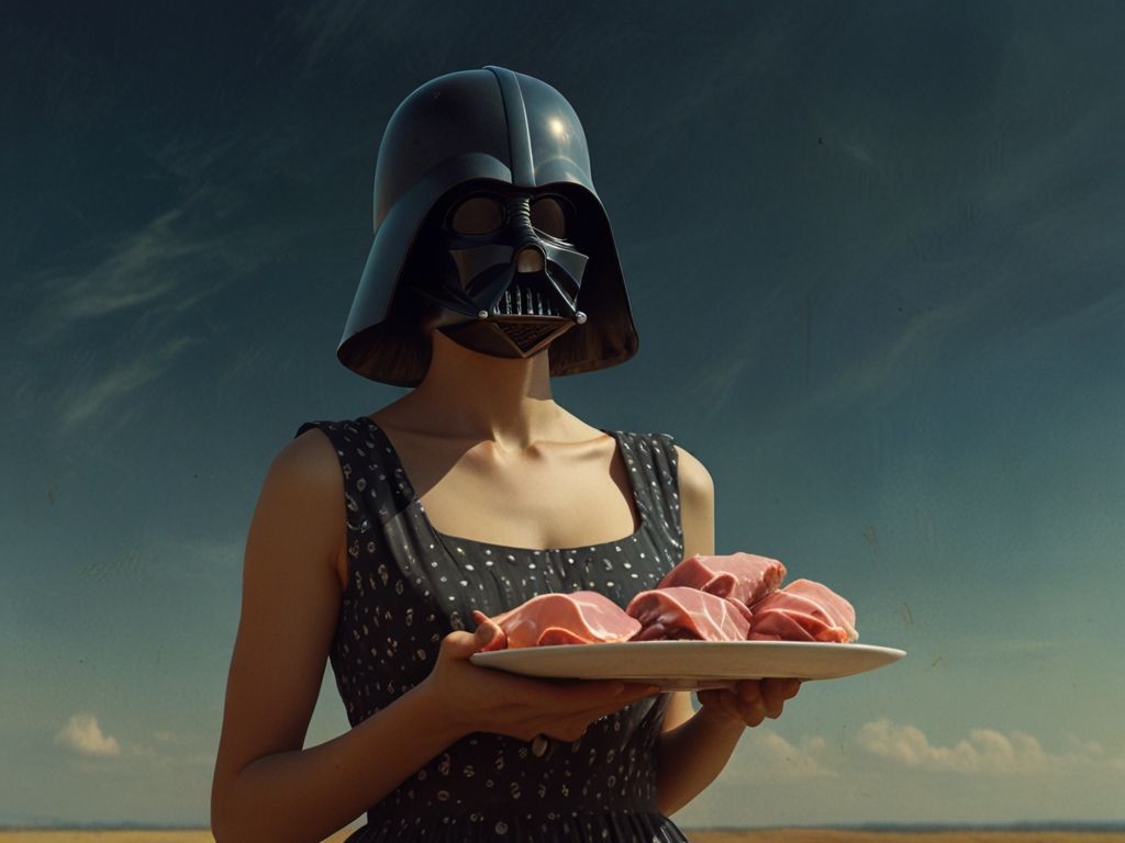 Gorgeous Darth Vader brings food