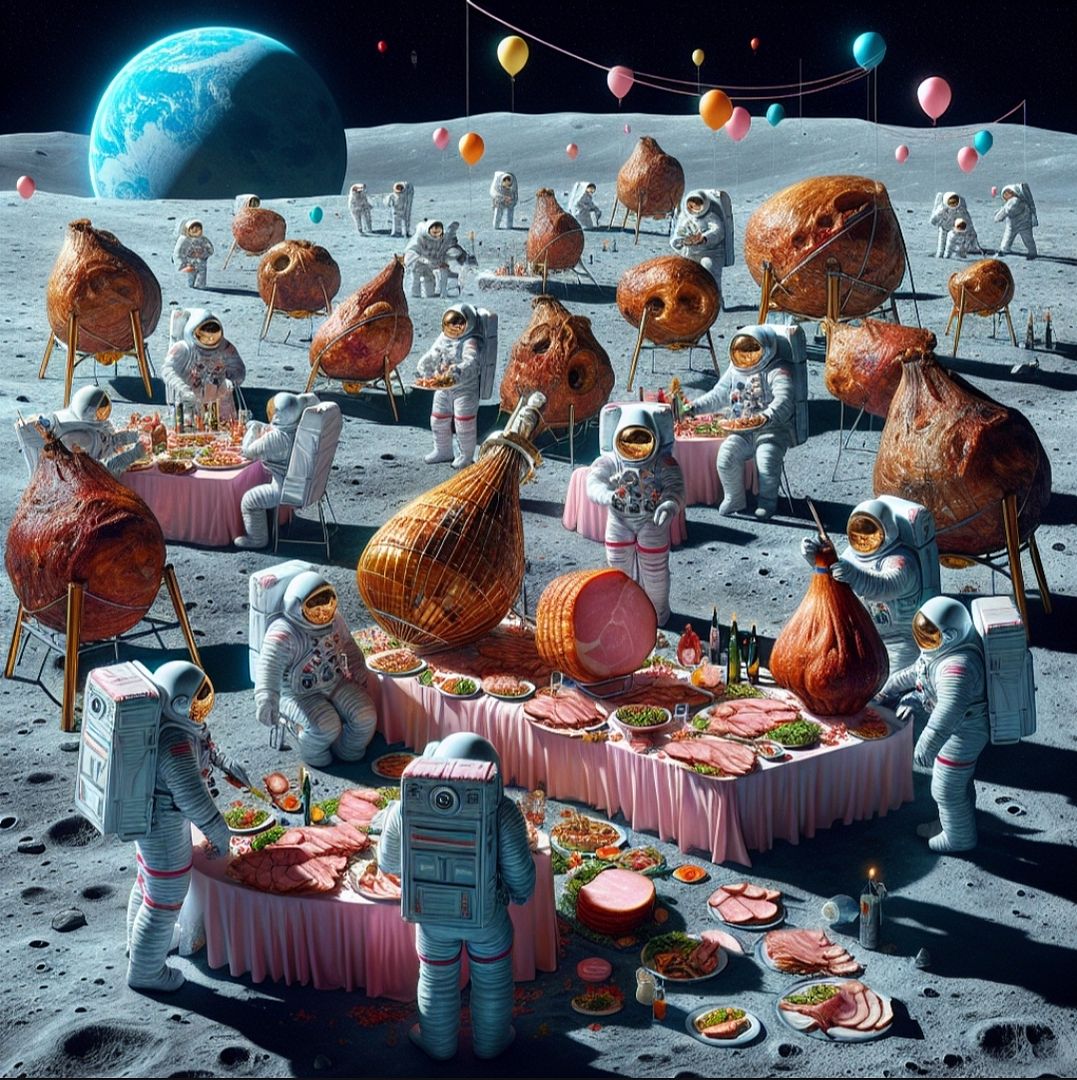 Ham party on the moon