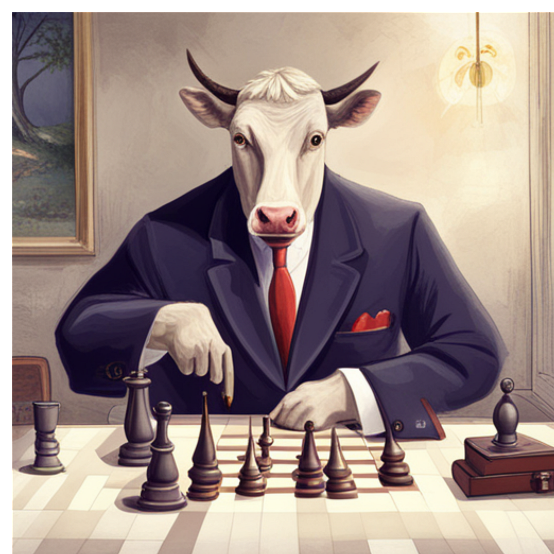 Cow play chess