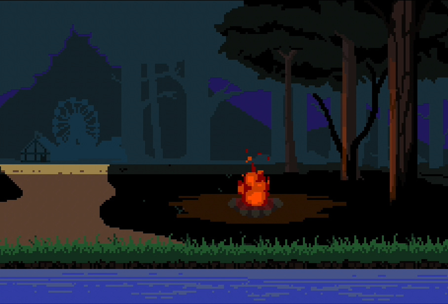 Lakeside campfire