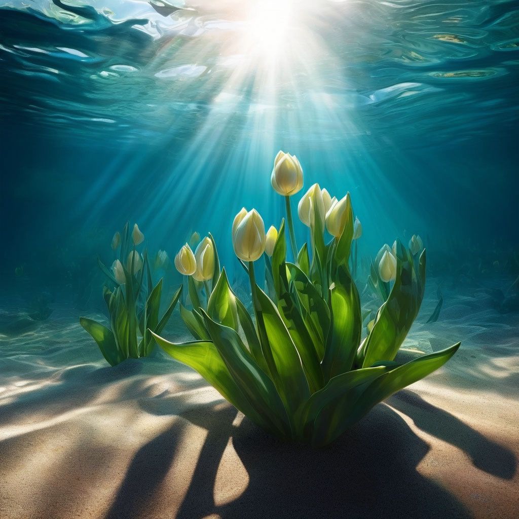 underwater tulips