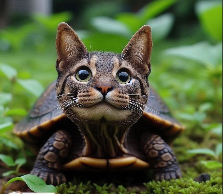 The cat is a turtle