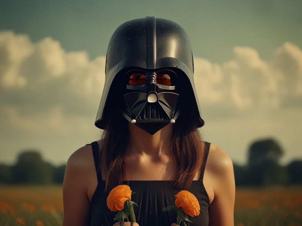 gorgeous Darth vader with flowers