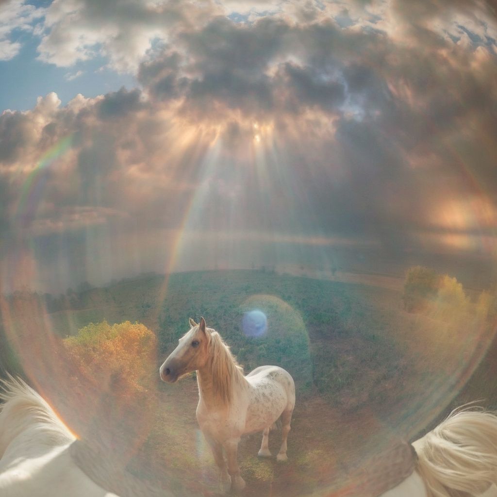 the-eyes-of-heavenly-abundance-gaze-upon-you-lucky-horse-bright-heavenly-light-shining-through-the--811534240