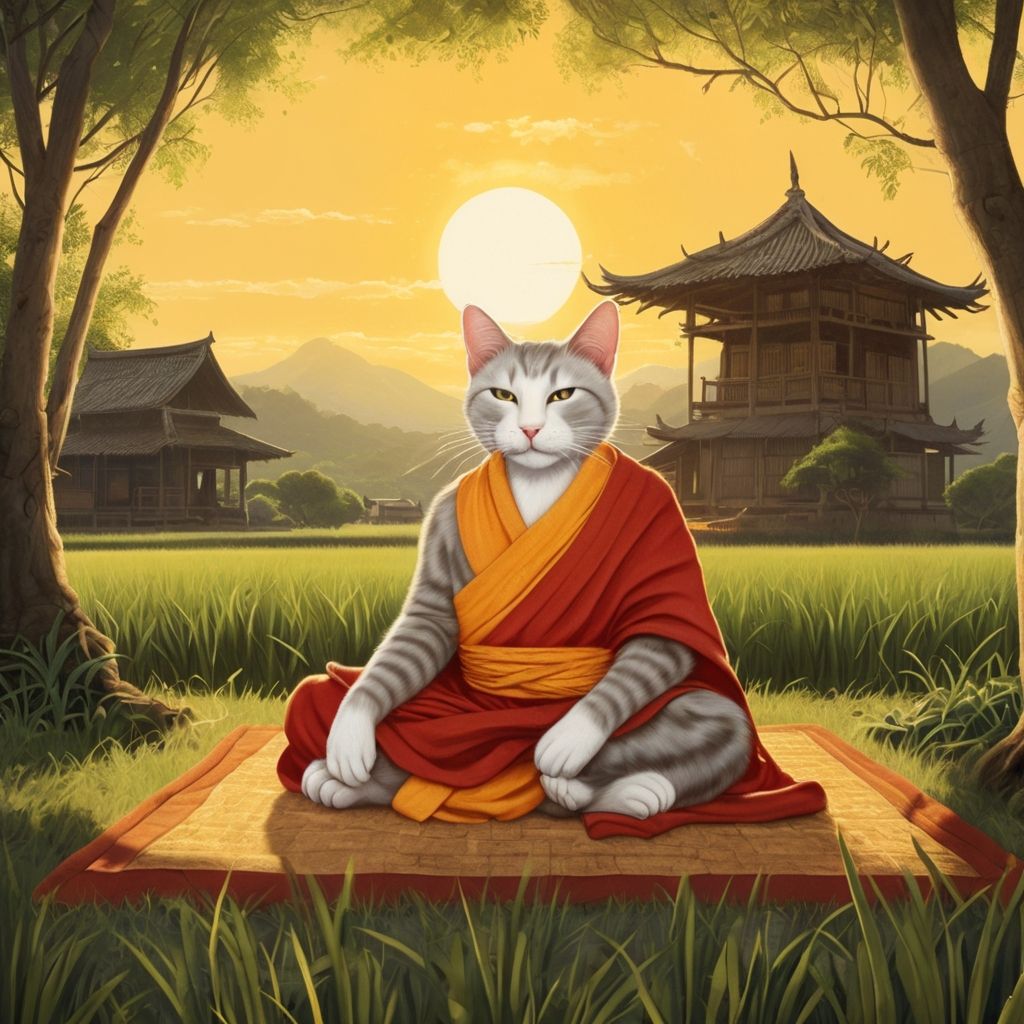 Theravada monk's cat