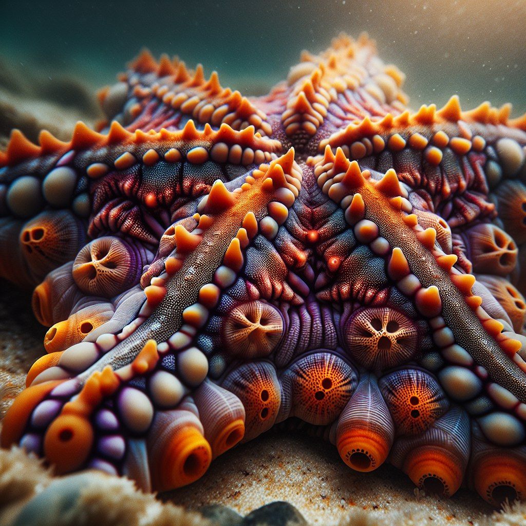 Sea star in close-up