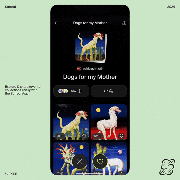 Collections in Surreal app.