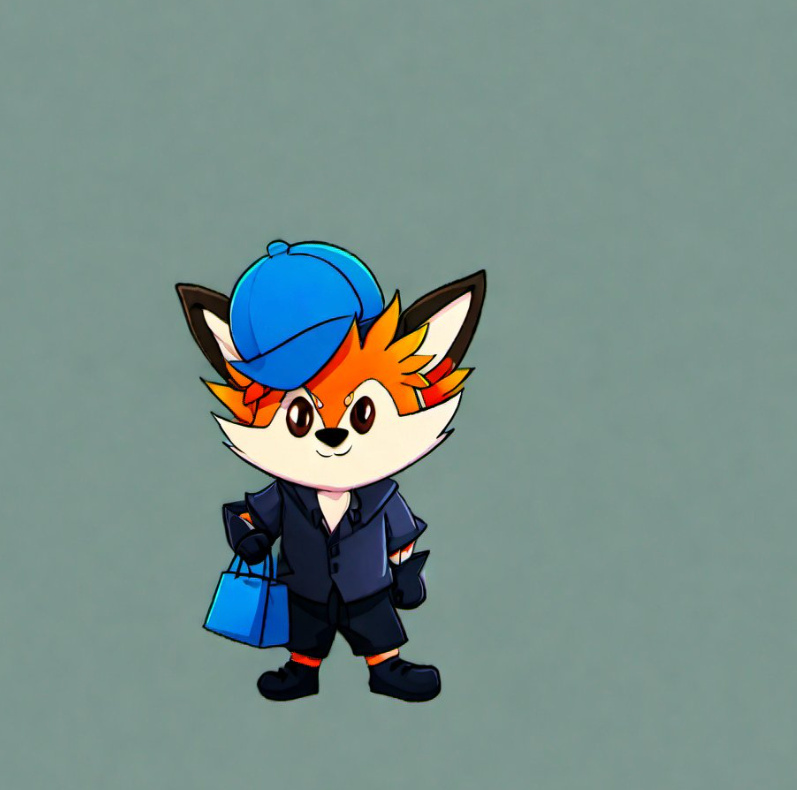 Cute blue sacoche foxy