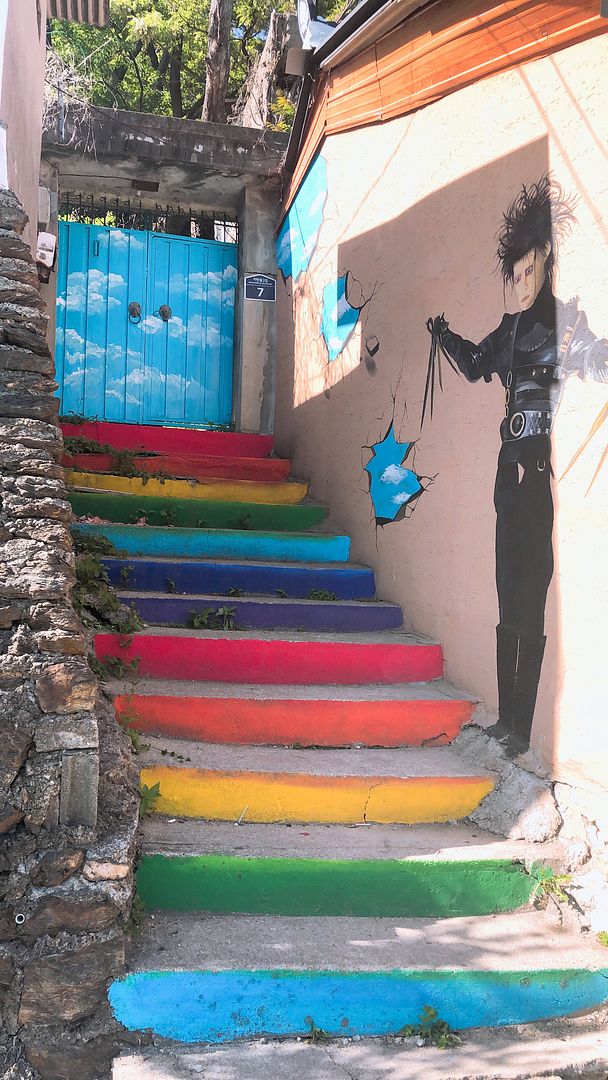 a rainbow stairs