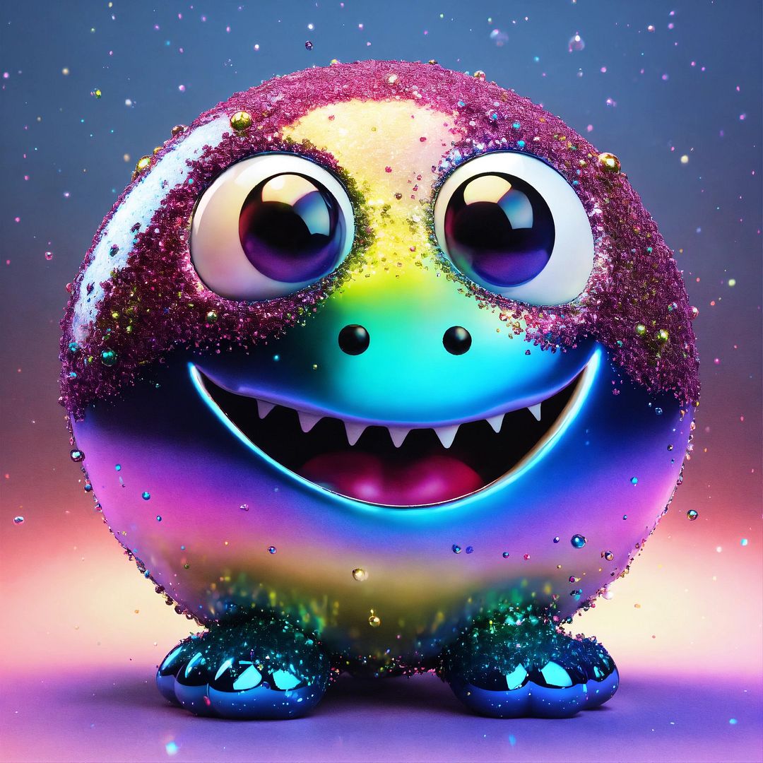 Cute 3D bubble monster