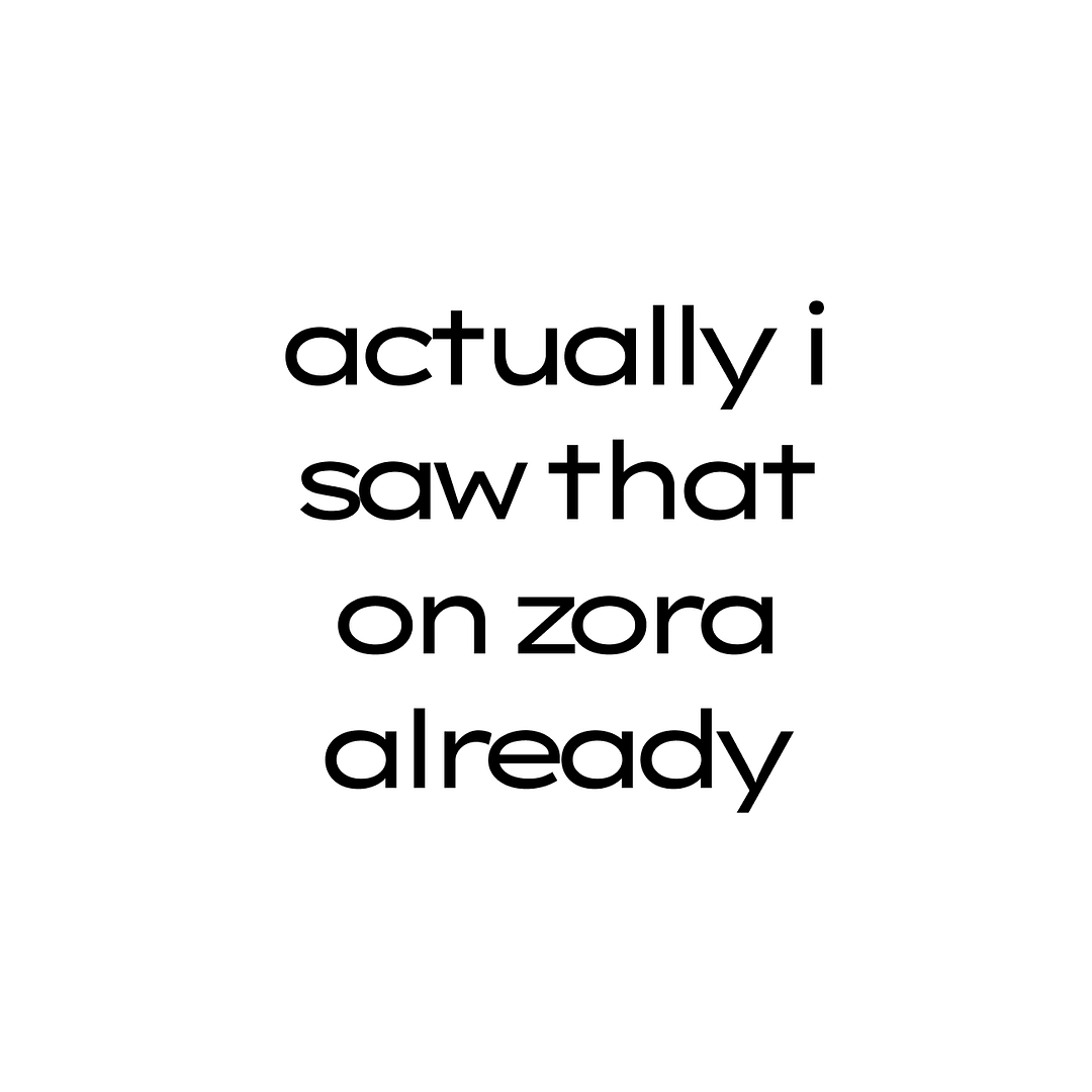 actually i saw that on zora already