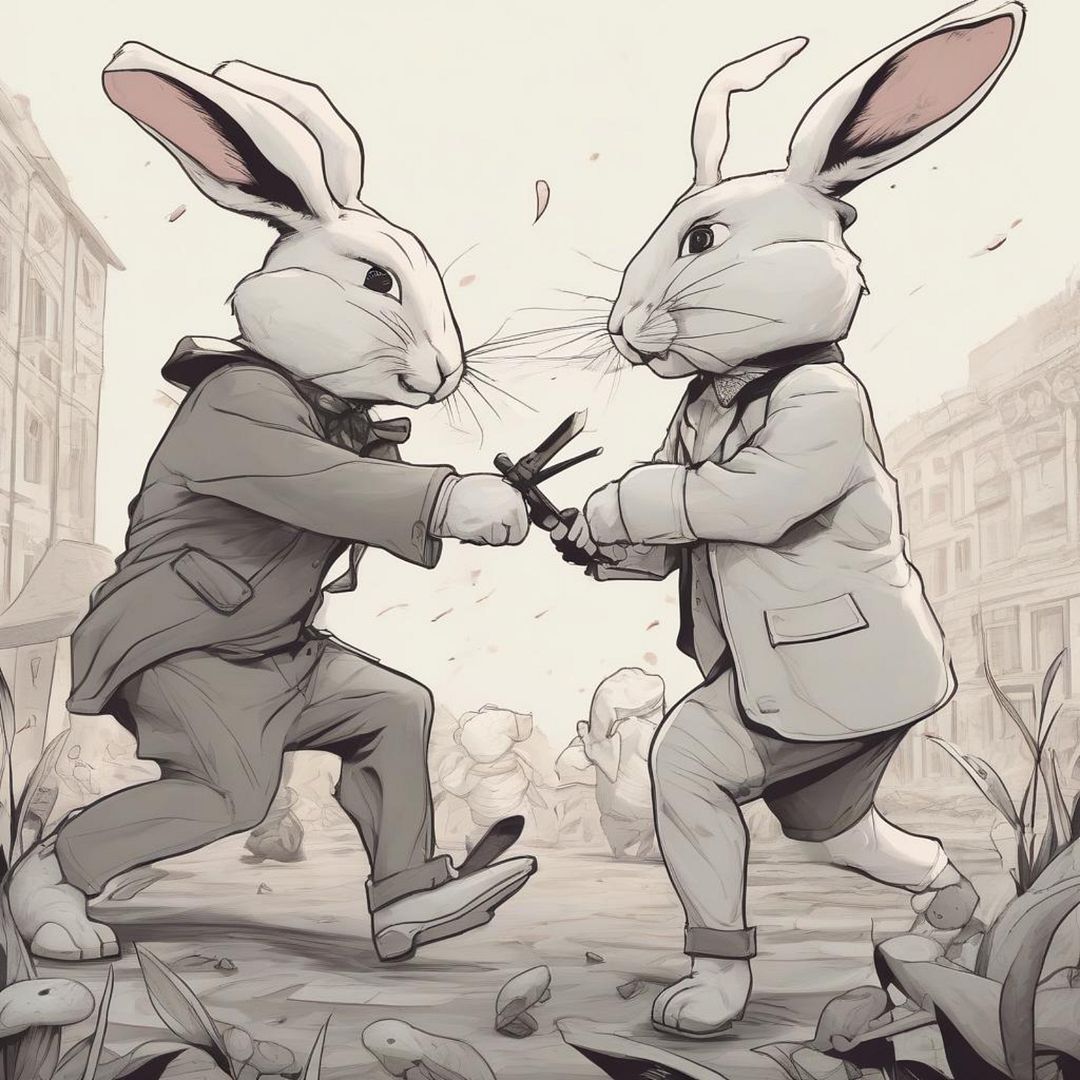 Bunny are fighting