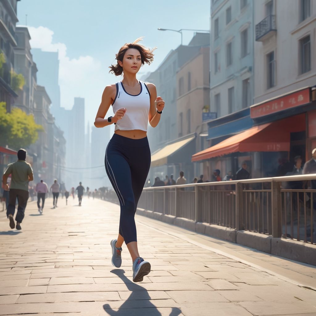 AlbedoBase_XL_A_woman_jogging_on_the_riverside_of_the_city_3