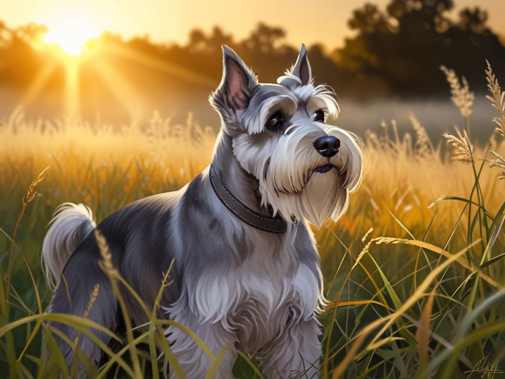 In_a_sundrenched_field_a_regally_noble_Schnauzer_every_0