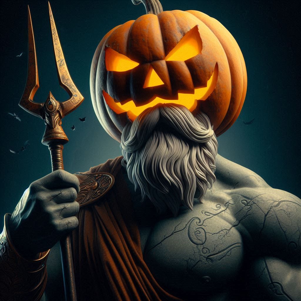 Zeus in Halloween style