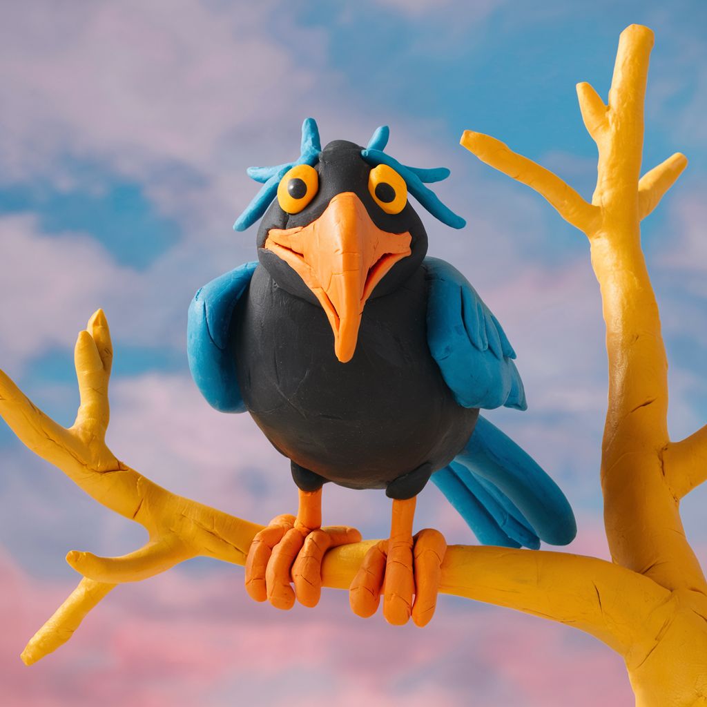 plasticine crow