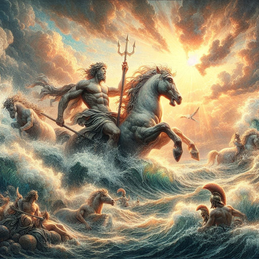 Poseidon, god of the sea and waters