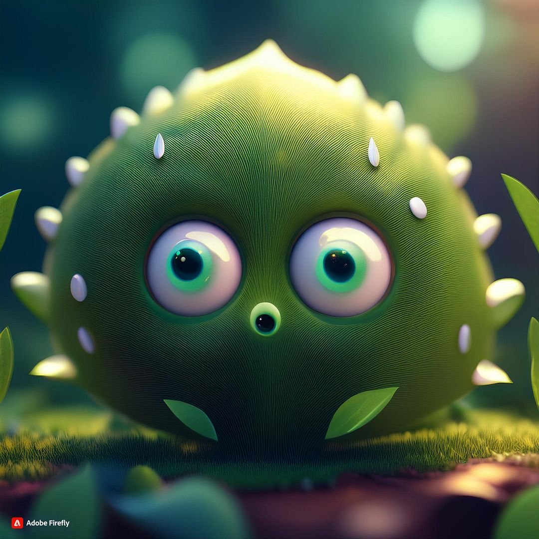 Firefly The green cute plant with big adorable eyes