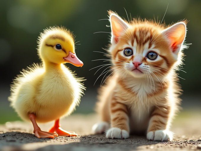 Cat & duck