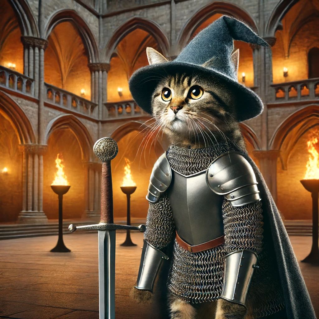 Medieval Europe Guardian Cat