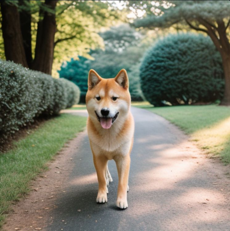 산책하는 시바견