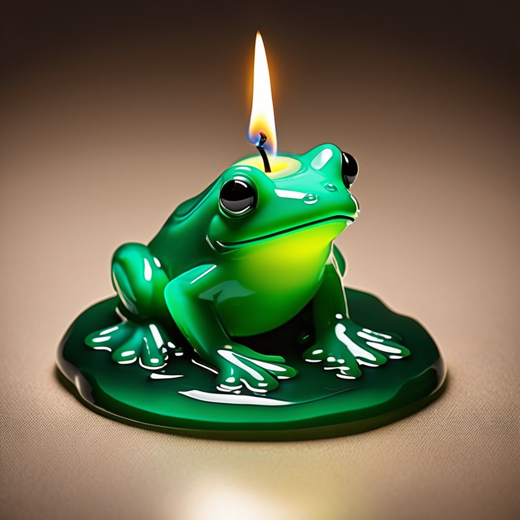 a-melting-candle-in-the-shape-of-a-frog-805871213