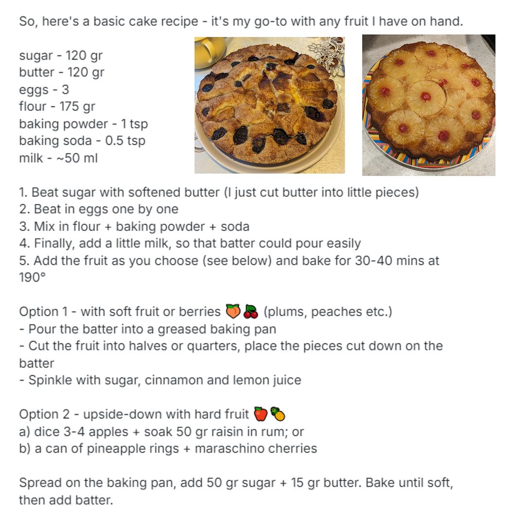 Basic cake recipe