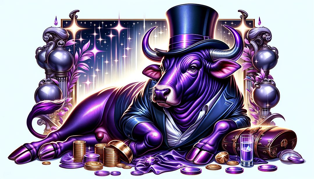 Purple Degen Bull 🎩 🟣 🐂