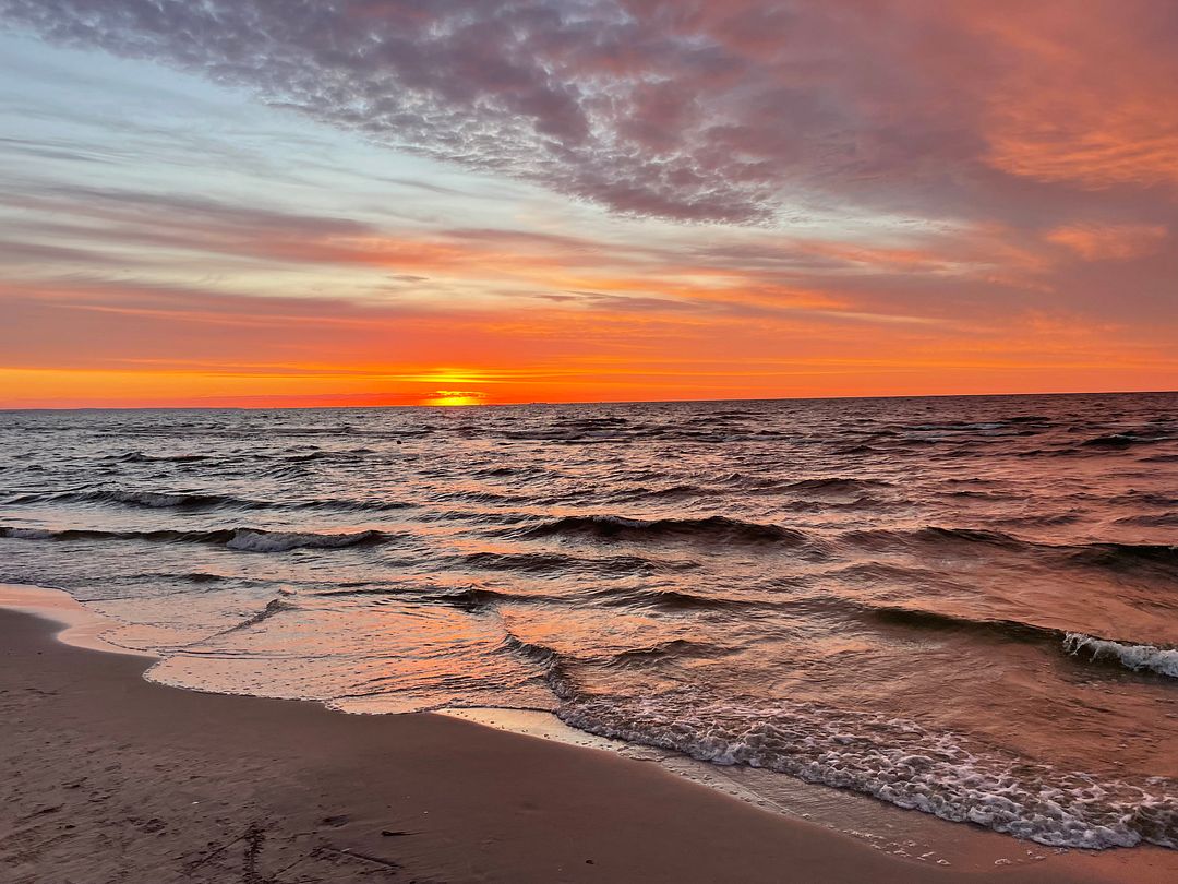 sunset by the seaside