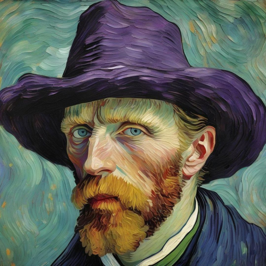 VINCENT VAN GOGH WITH PURPLE HAT - 1