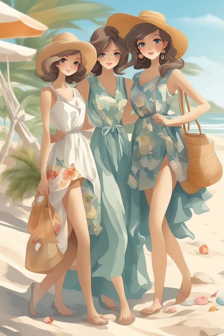 Cute ladies on the beach