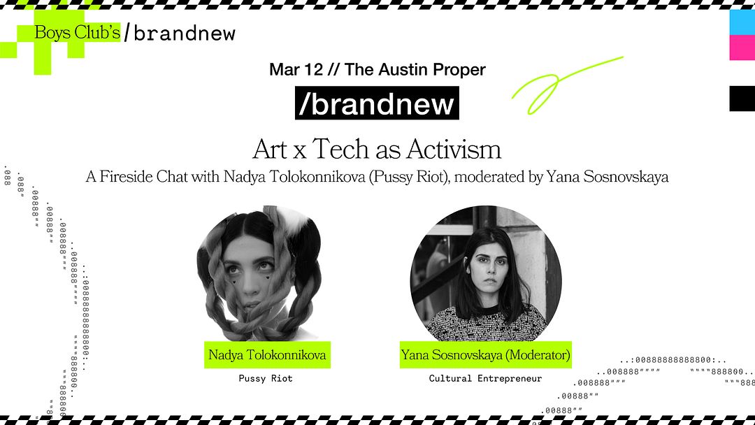 Nadya Tolokonnikova (Pussy Riot) in conversation with Yana Sosnovskaya at /brandnew