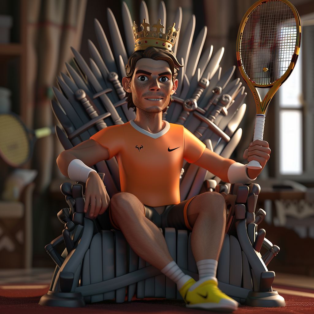 Rafael Nadal in cartoon on the Iron Throne