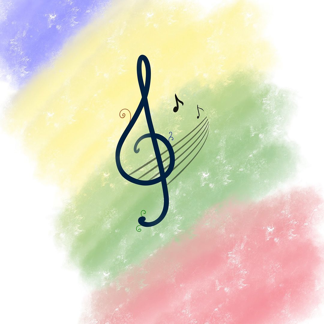 Colorful G clef