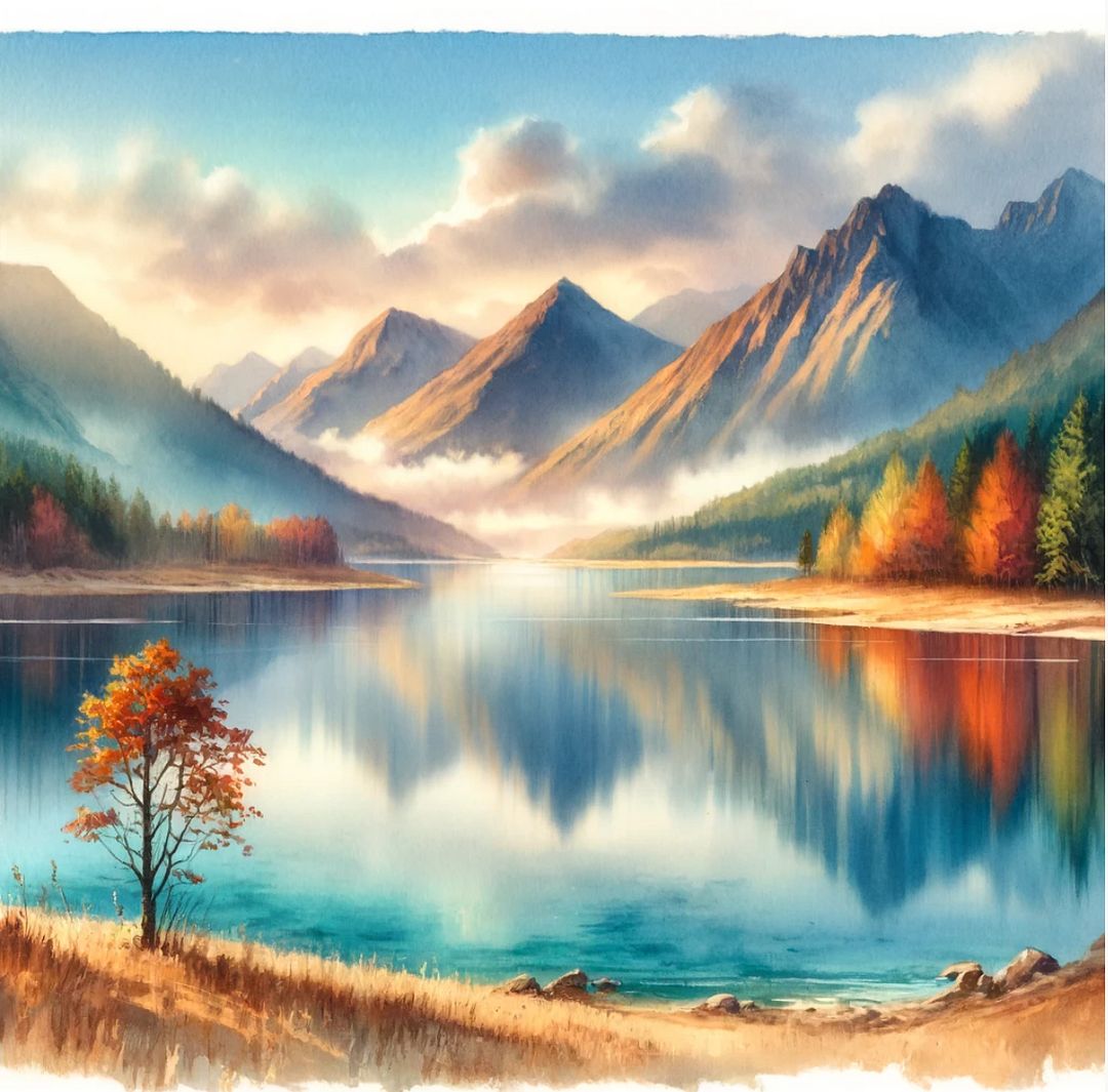 Mountain and Lake Landscape