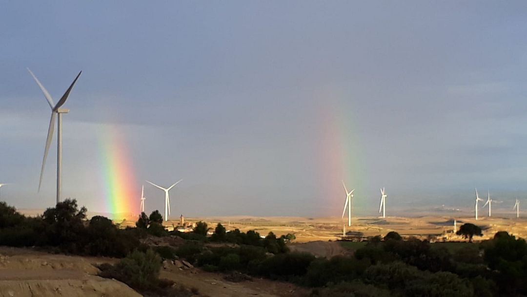 Wind Turbin and Rainbow