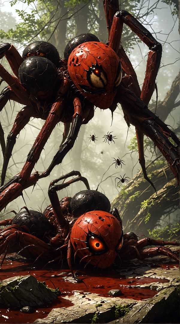 Bloody Faces Spiders 8K By John Martin, Asher Brown Durand