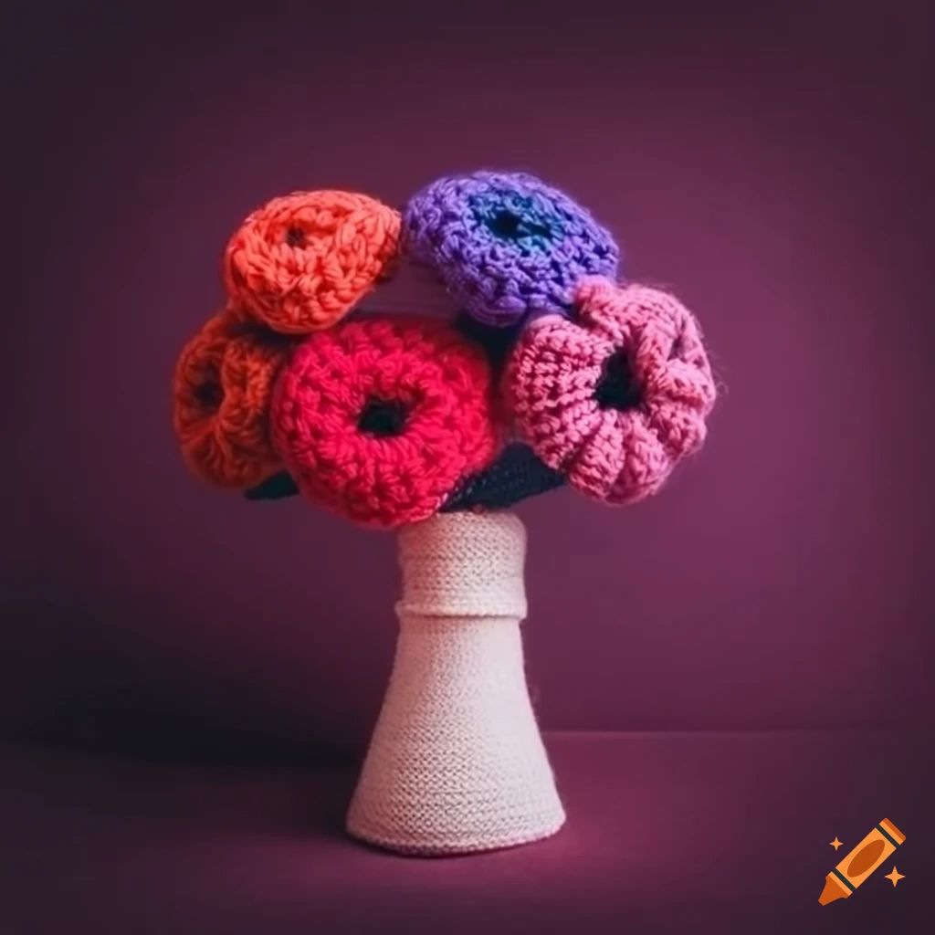 craiyon_204524_bouquet_of_crochet_flowers_in_bright_colours