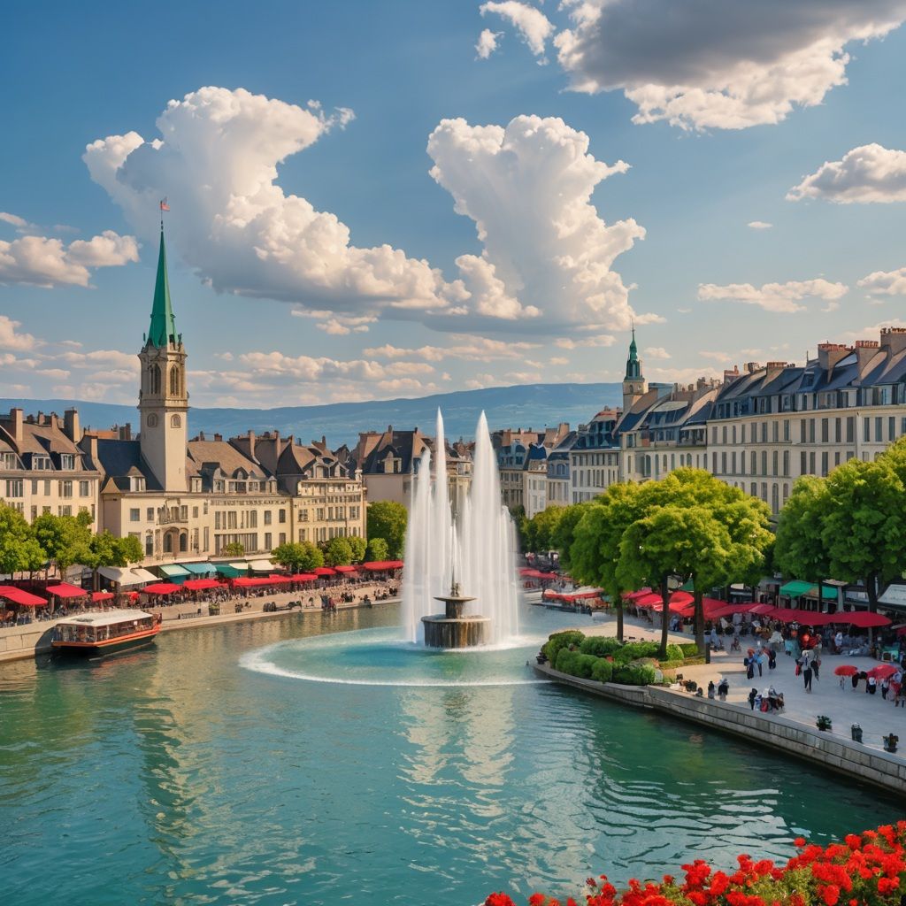 Square with fountain