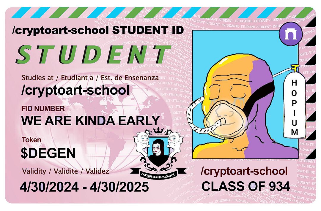 cryptoart-school student ID: hopium wojak