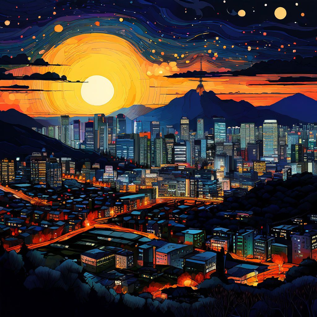 The night view of seoul