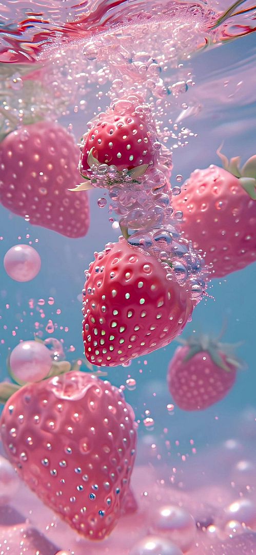 Strawberry in water