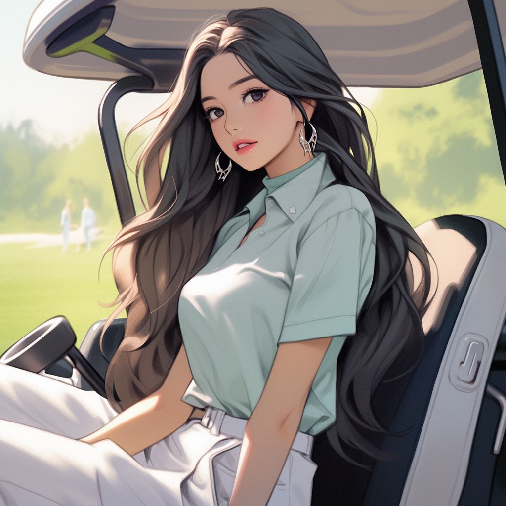 Blash on a golf cart ゴルフカートに乗ったブラッシュ🏌‍♀️