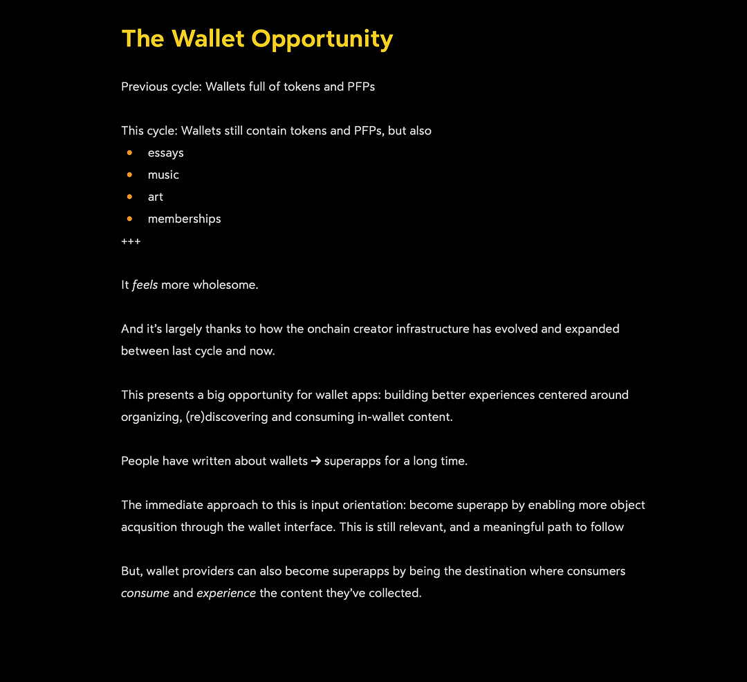 The Wallet Opportunity