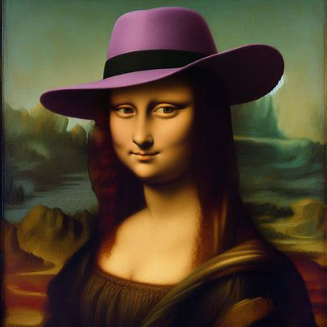 Monalisa with purple hat