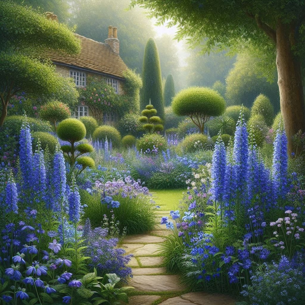 Blue flower garden