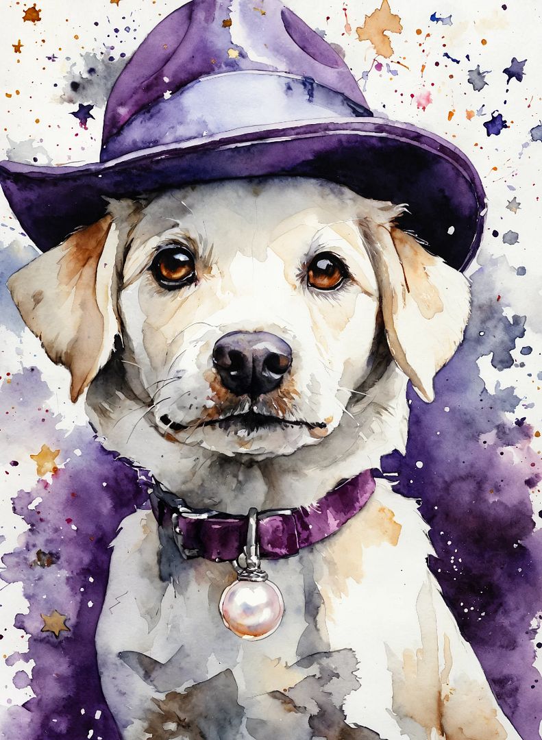 watercolor painting-Dog