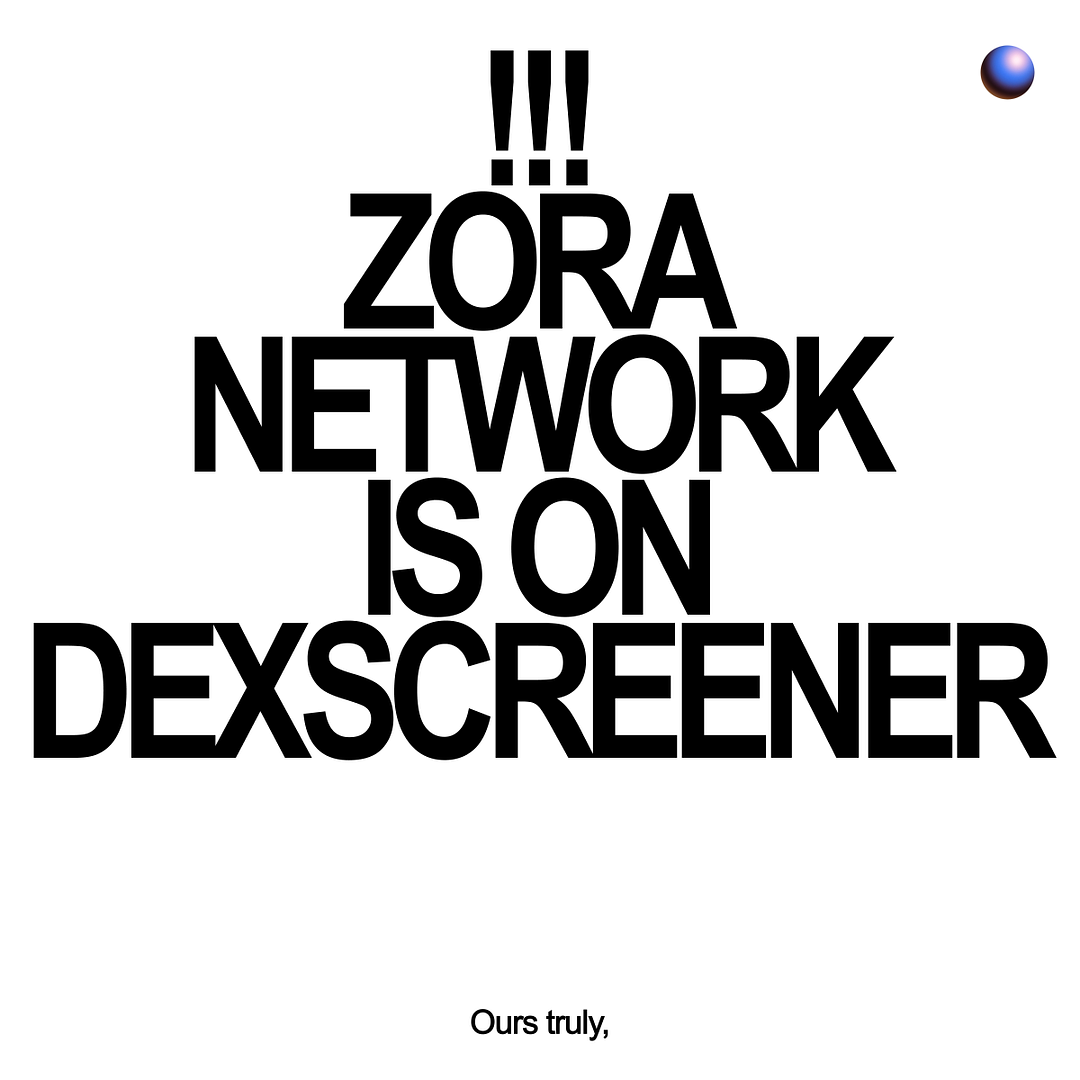 Dexscreener supports Zora Network