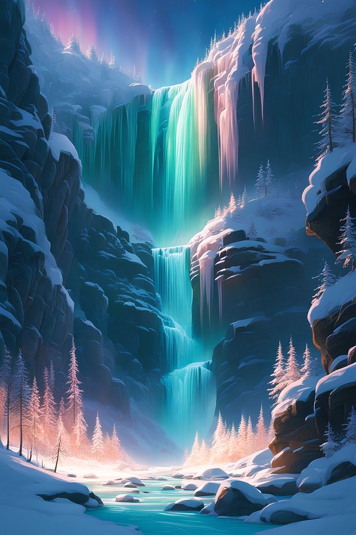 A frozen waterfall