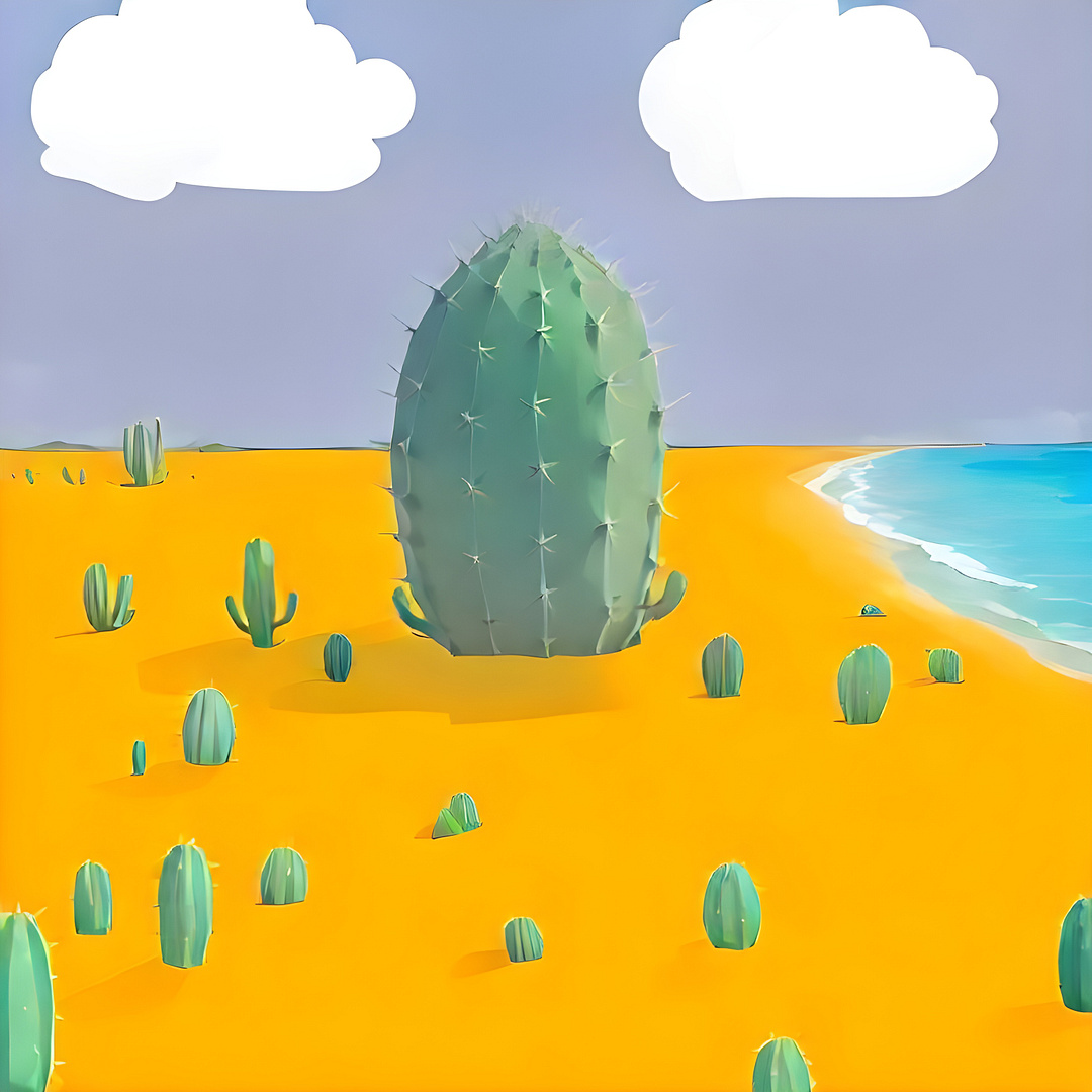 Cactus and beach 04